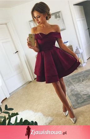 Bordowa sukienka koktajlowa