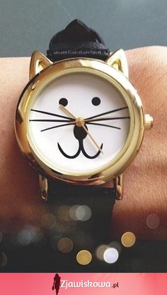 Słodki zegarek z motywem kota