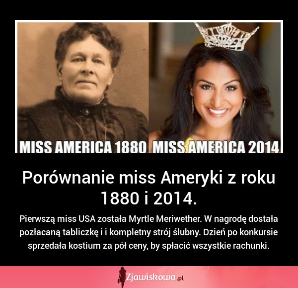 Porównanie miss Ameryki z roku 1880 i 2014!!!