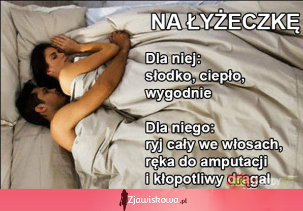 Zobacz co tak naprawdę dla mężczyzny oznacza spanie na łyżeczkę! :D