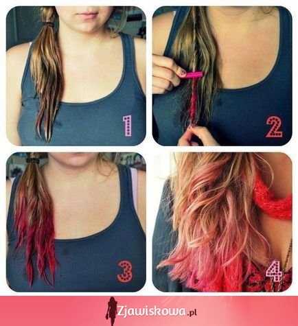 ZOBACZ jak zrobić kolorowe końcówki włosów w 5 minut