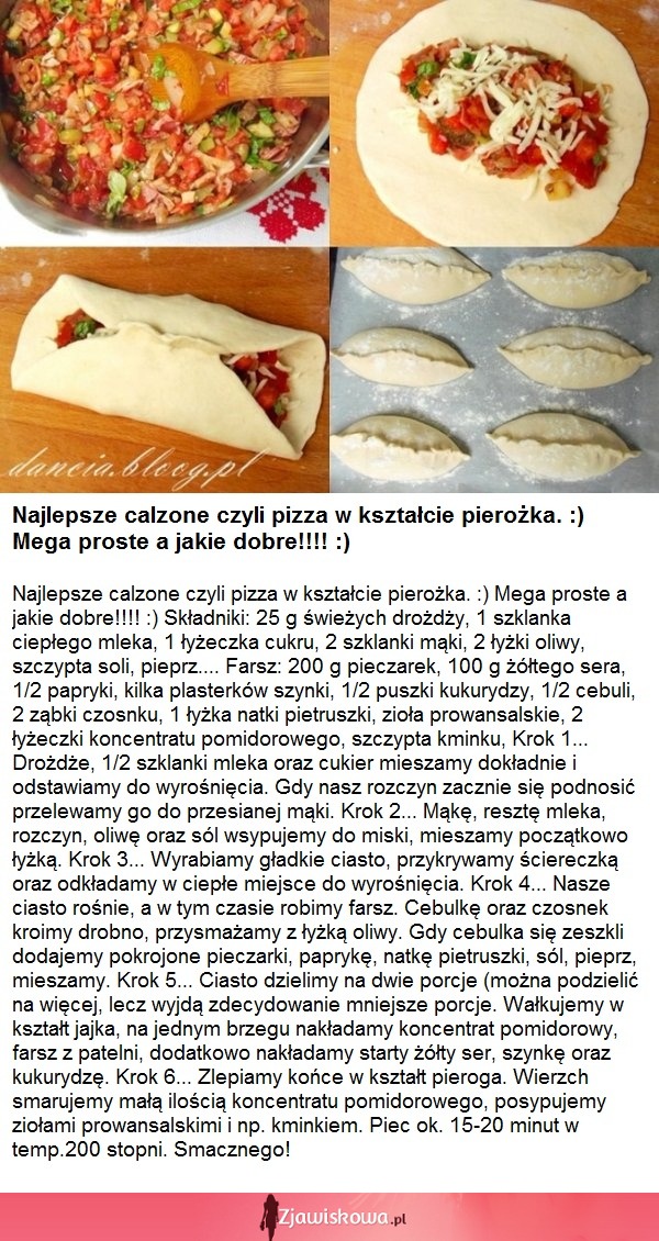 Najlepsze calzone, czyli pizza w kształcie pierożka ;) Mega proste, a jakie dobre!