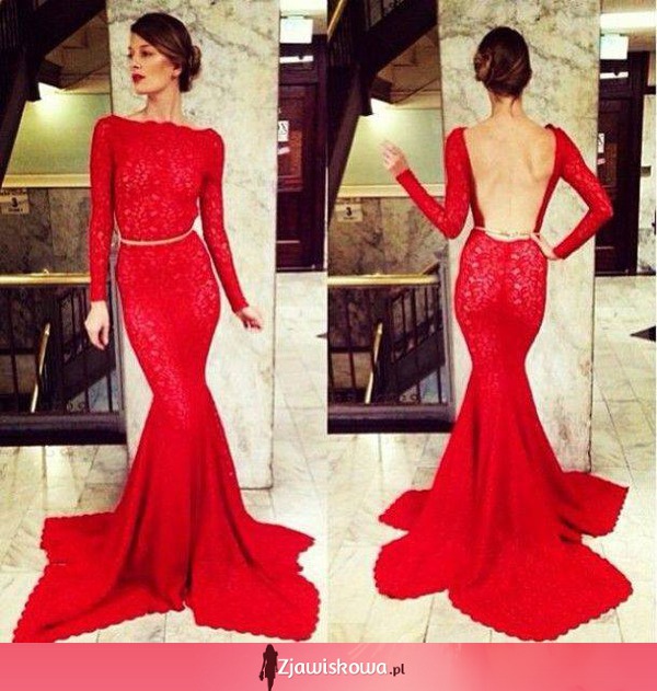 Zjawiskowa czerwona suknia wieczorowa