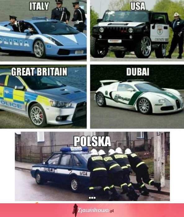 Policyjne radiowozy w różnych grajach! POLSKA najlepsza :)