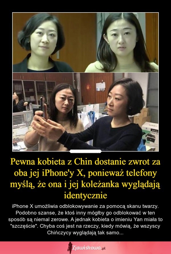 Pewna kobieta z Chin dostanie zwrot za oba iPhone'y X...