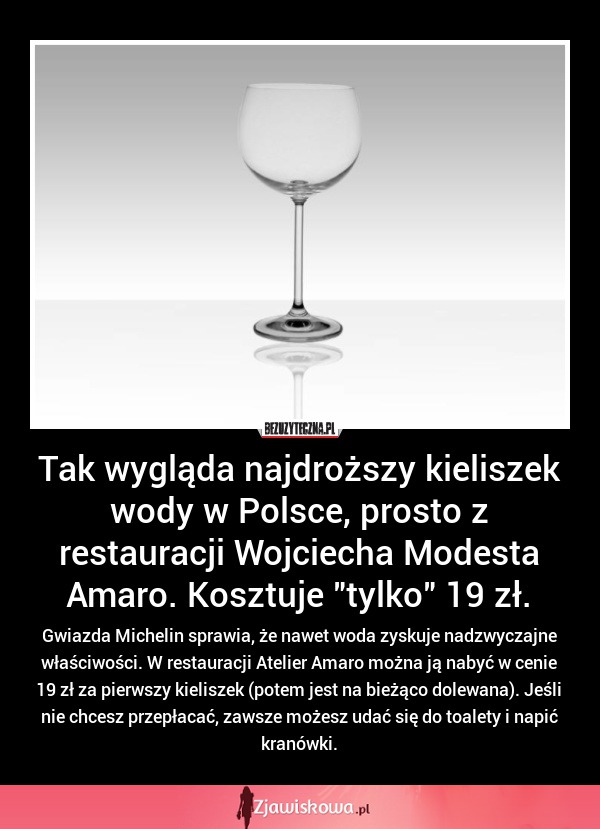 SZOK! TYLE kosztuje woda w restauracji Wojciecha Modesta Amaro!!! PRZEGINKA!!!