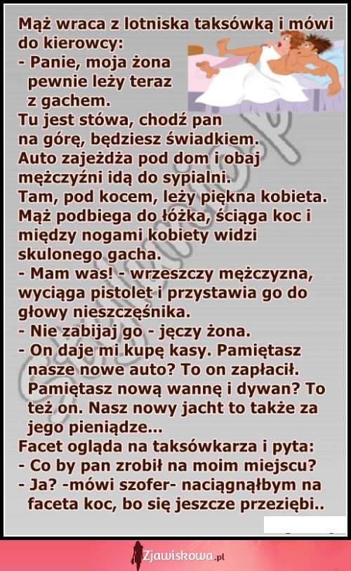 Mąż nakrywa żonę z kochankiem w łóżku. Reakcja świadka bezcenna :D