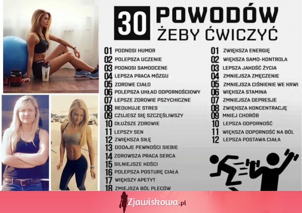 30 powodów żeby ćwiczyć! ;)