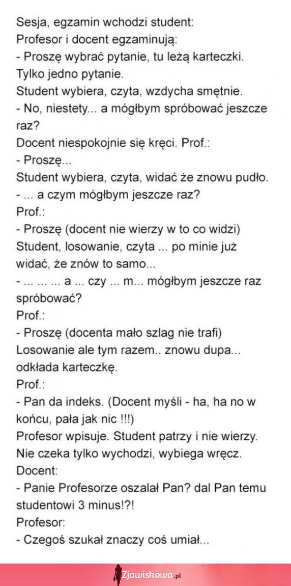 Na pewno coś umiał... Myślicie, że Profesor sprawiedliwie go ocenił?