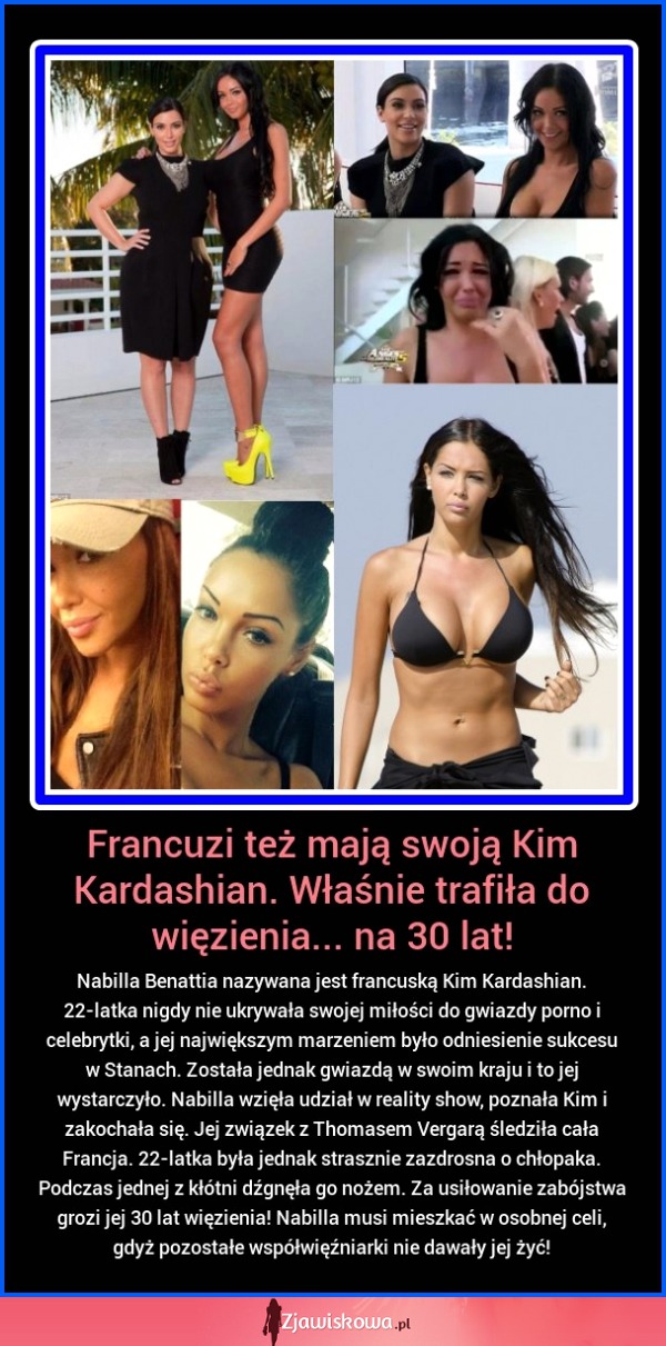 Tak wygląda francuska Kim Kardashian! Trafiła za kratki na 30 lat!