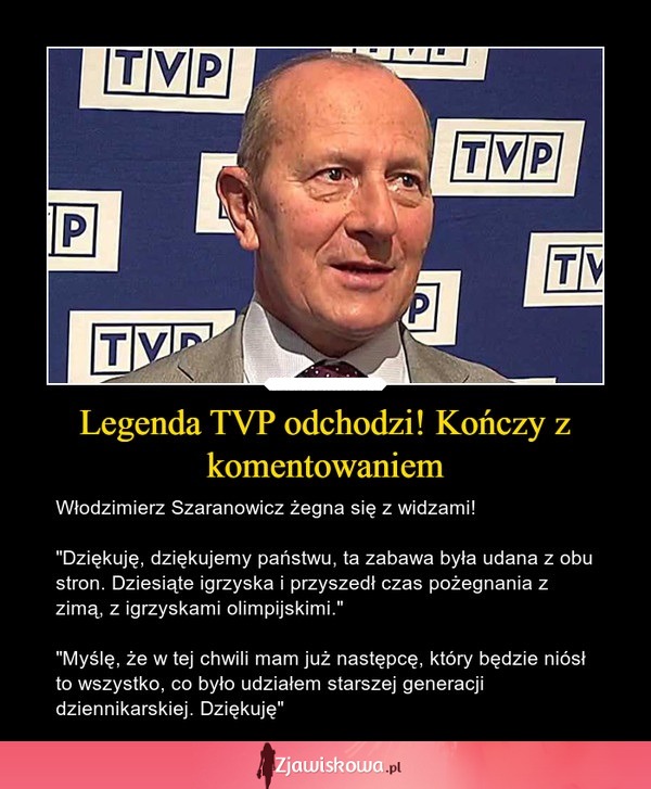 Legenda TVP odchodzi! Kończy z komentowaniem...