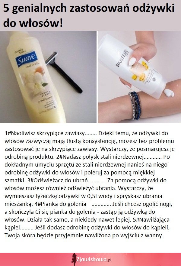 5 genialnych zastosowań odżywki do włosów!