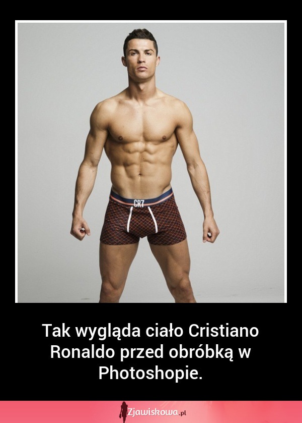 SZOK! Tak wygląda ciało Cristiano Ronaldo przed obróbką w Photoshopie!