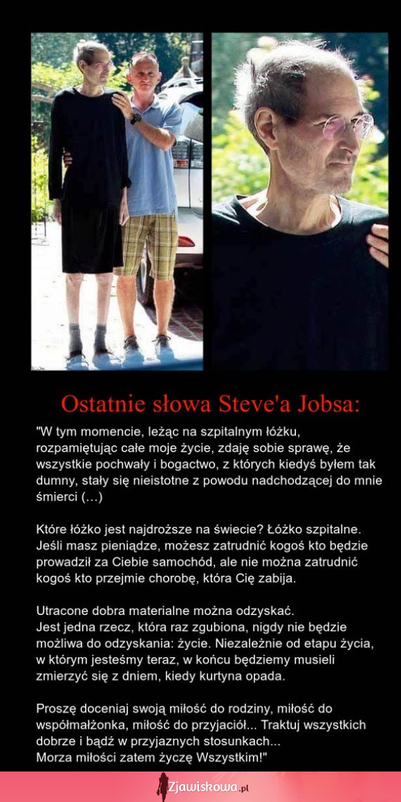 Ostatnie słpwa Steava Jobsa! SMUTNE!