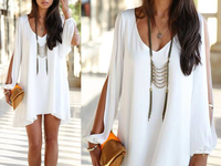 Biała sukienka oversize