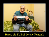Lesław Tomczak dostał 20 gr emerytury! Brawo ZUS!